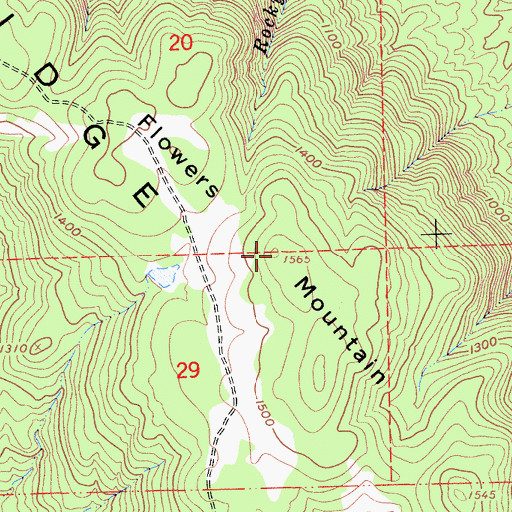 Topographic Map of Flowers Mountain, CA