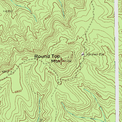 Topographic Map of Round Top Mountain Lookout, AZ