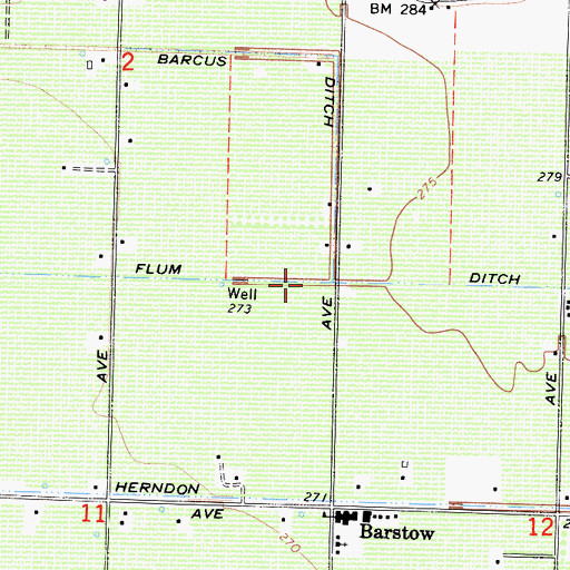 Topographic Map of Flum Ditch, CA