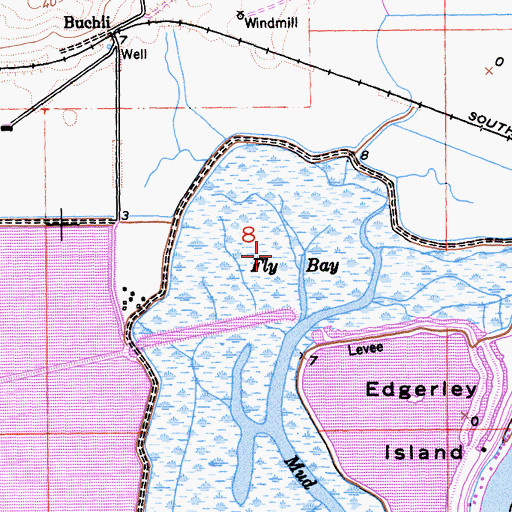 Topographic Map of Fly Bay, CA