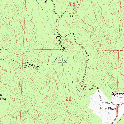 Topographic Map of Fly Creek, CA