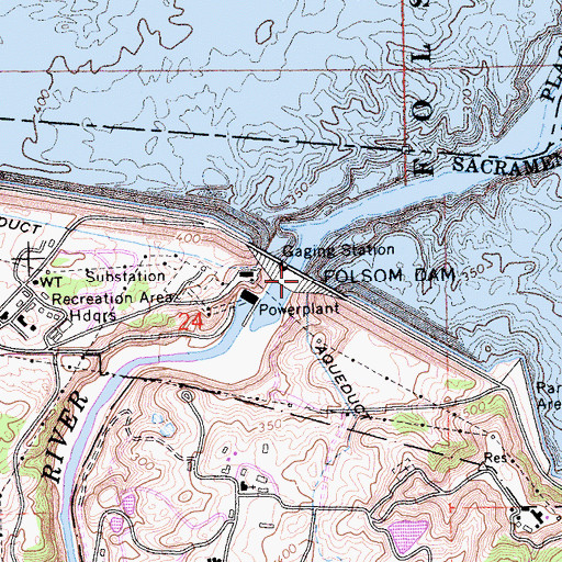 Topographic Map of Folsom Dam, CA