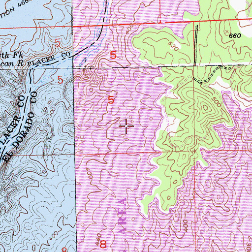 Topographic Map of Folsom Lake, CA