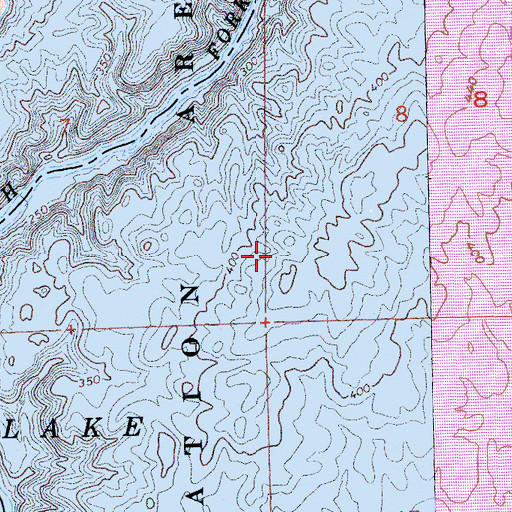 Topographic Map of Folsom Lake State Recreation Area, CA