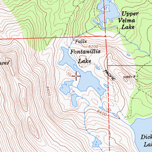 Topographic Map of Fontanillis Lake, CA