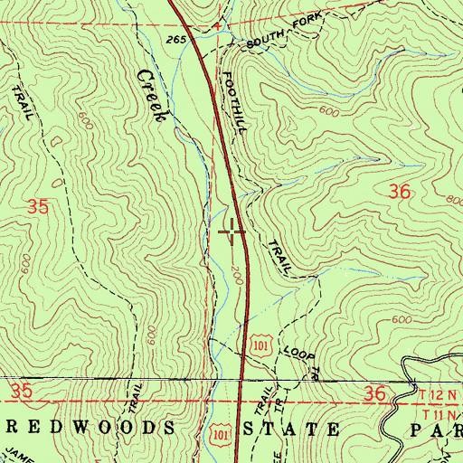 Topographic Map of Foothill Trail, CA