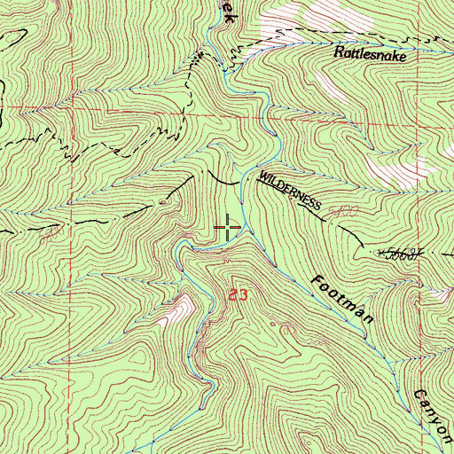 Topographic Map of Footman Canyon, CA
