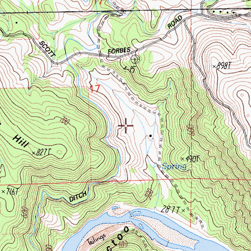 Topographic Map of Forbes Ranch, CA