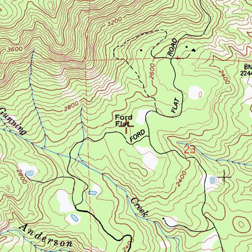 Topographic Map of Ford Flat, CA