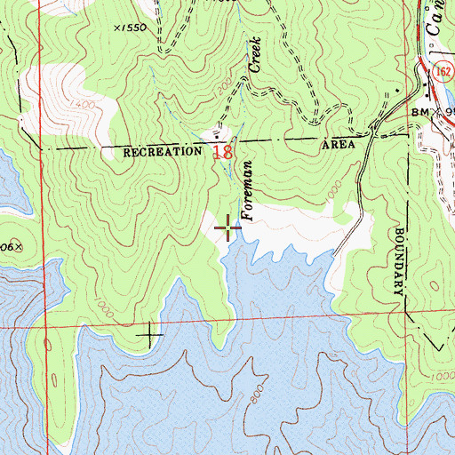 Topographic Map of Foreman Creek, CA