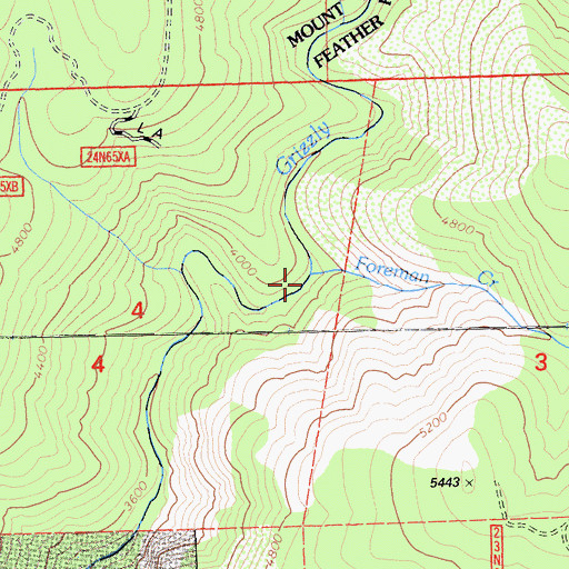 Topographic Map of Foreman Creek, CA