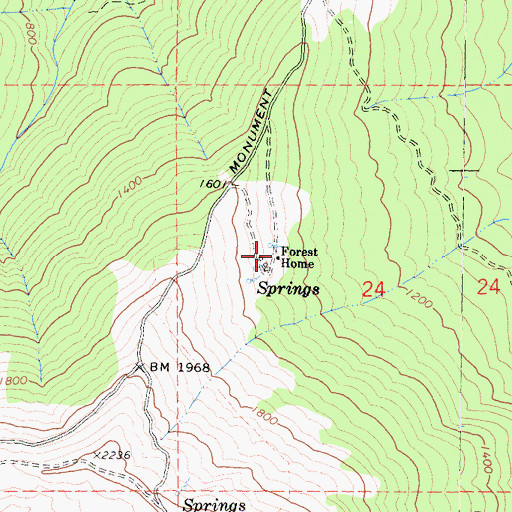 Topographic Map of Forest Home, CA