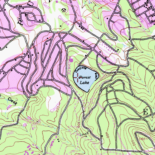 Topographic Map of Forest Lake, CA