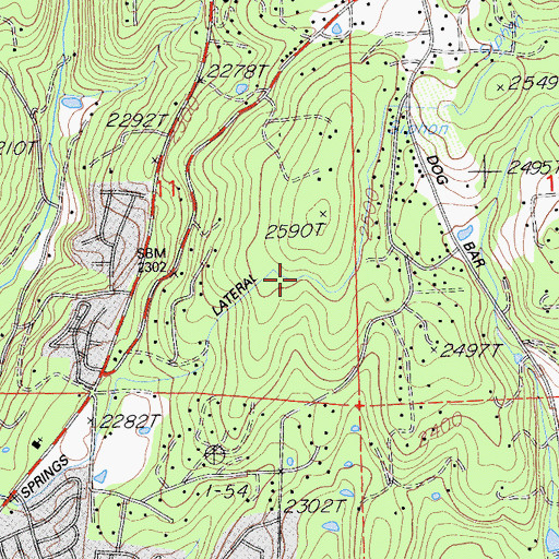 Topographic Map of Forest Springs Lateral, CA