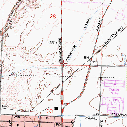 Topographic Map of Forkner Canal, CA