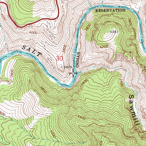 Topographic Map of Sawmill Creek, AZ