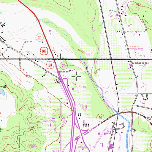 Topographic Map of Forsythe Creek, CA