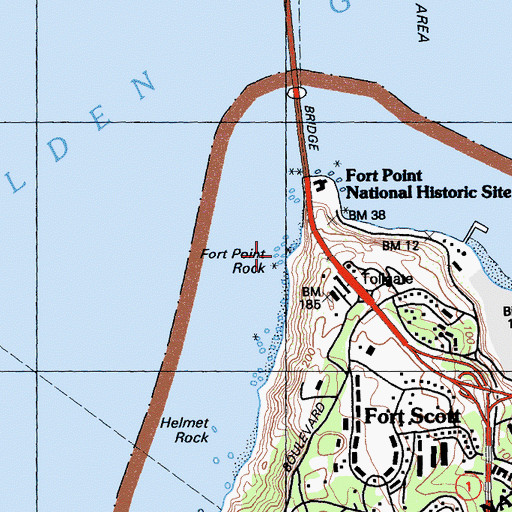 Topographic Map of Fort Point Rock, CA