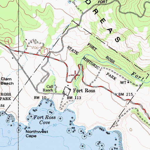 Topographic Map of Fort Ross State Historic Park, CA