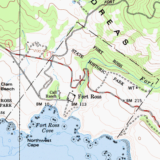 Topographic Map of Fort Ross State Historic Park, CA