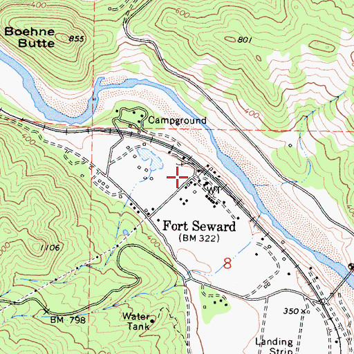 Topographic Map of Fort Seward, CA