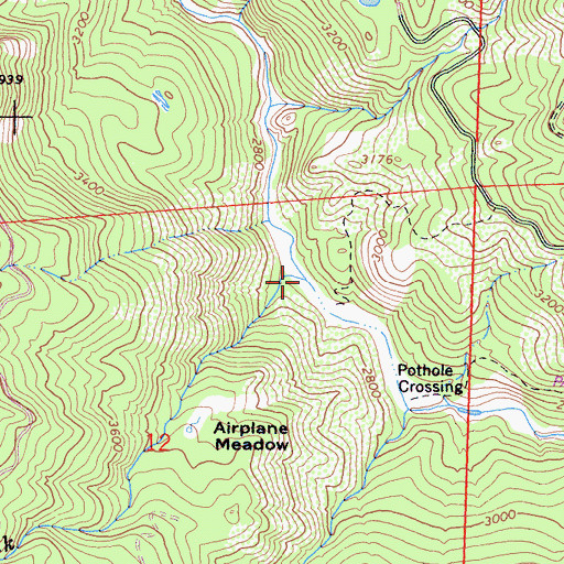 Topographic Map of Fossil Creek, CA
