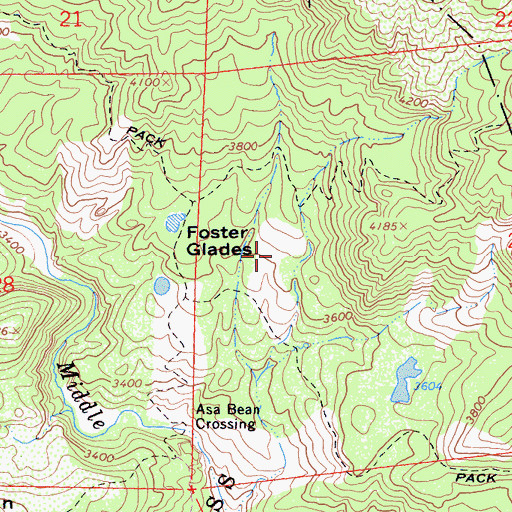 Topographic Map of Foster Glades, CA
