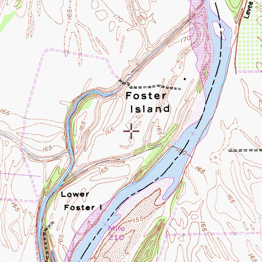 Topographic Map of Foster Island, CA