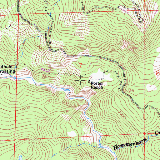 Topographic Map of Foster Ranch, CA