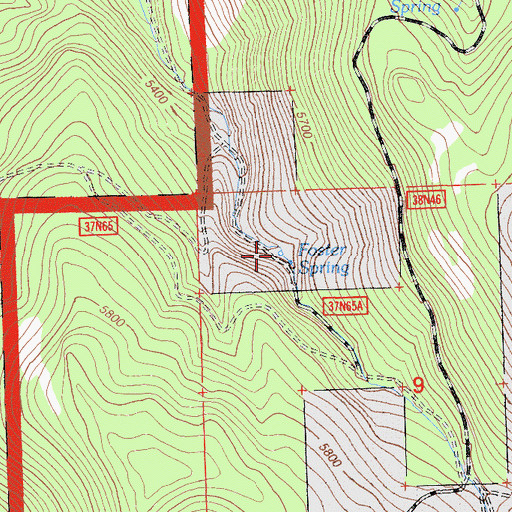 Topographic Map of Foster Spring, CA