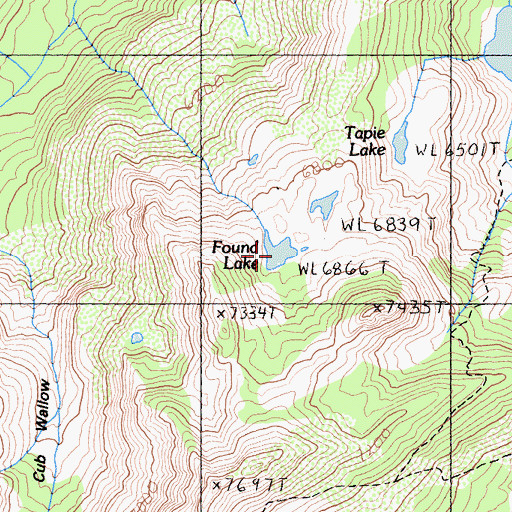 Topographic Map of Found Lake, CA