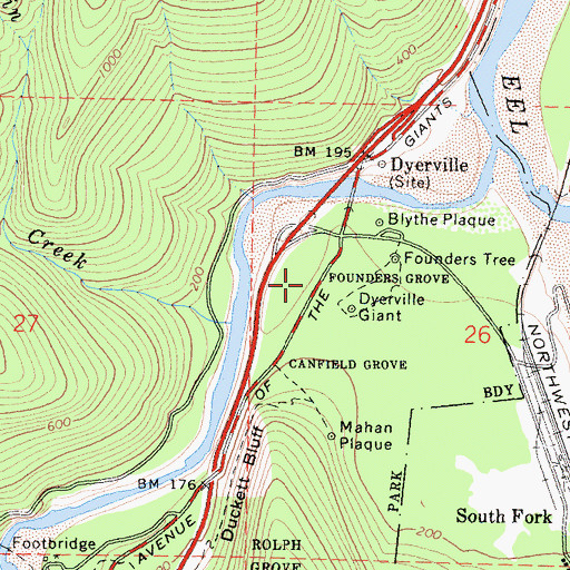 Topographic Map of Founders Grove, CA