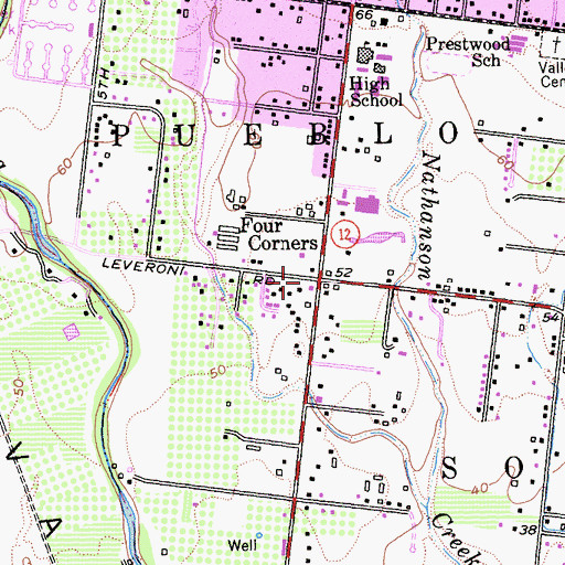 Topographic Map of Four Corners, CA
