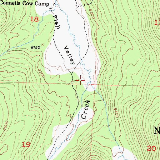 Topographic Map of Four Mile Canyon, CA