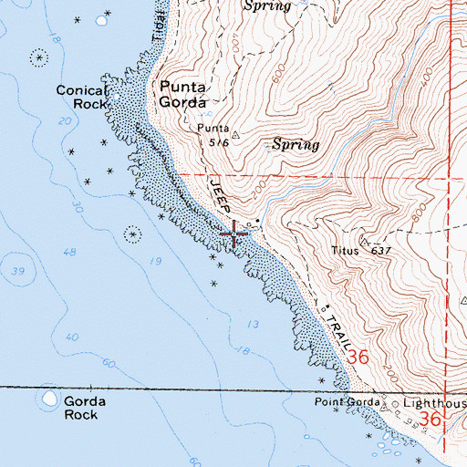 Topographic Map of Fourmile Creek, CA
