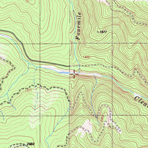 Topographic Map of Fourmile Creek, CA