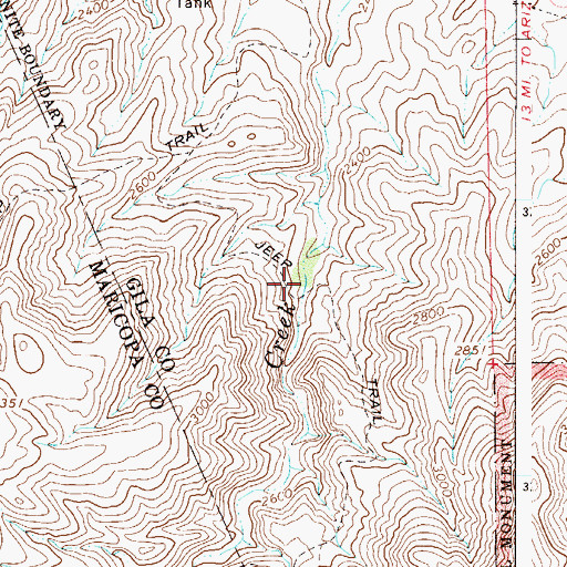 Topographic Map of Thompson Spring, AZ