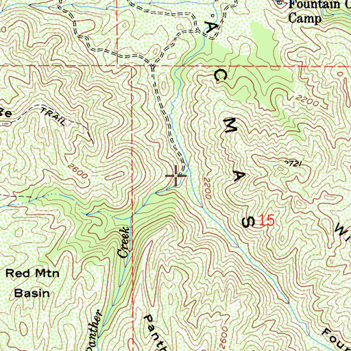 Topographic Map of Fourpoint Canyon, CA
