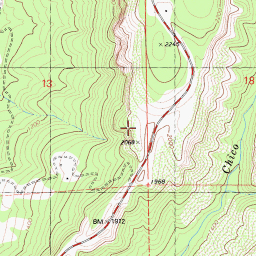 Topographic Map of Fourteenmile House, CA