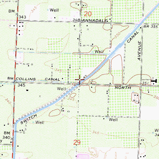 Topographic Map of Fowler Switch Canal, CA