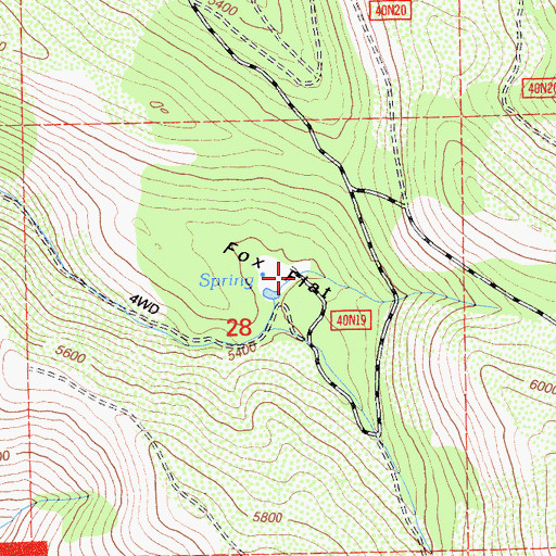 Topographic Map of Fox Flat, CA