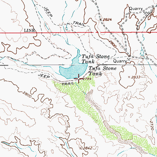 Topographic Map of Tufa Stone Dam, AZ