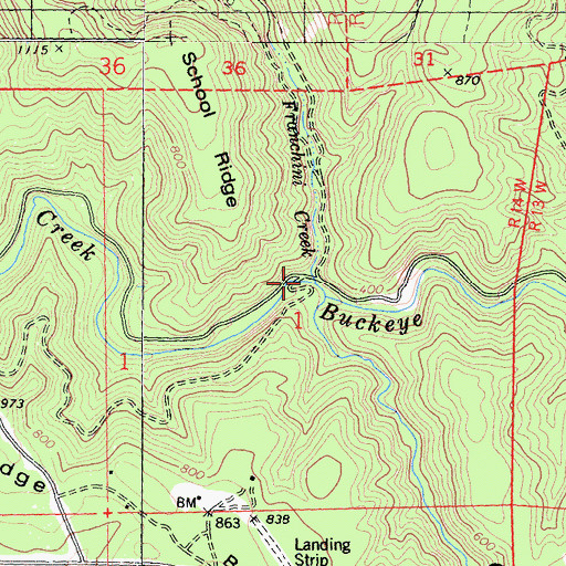 Topographic Map of Franchini Creek, CA