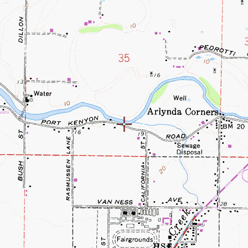 Topographic Map of Francis Creek, CA