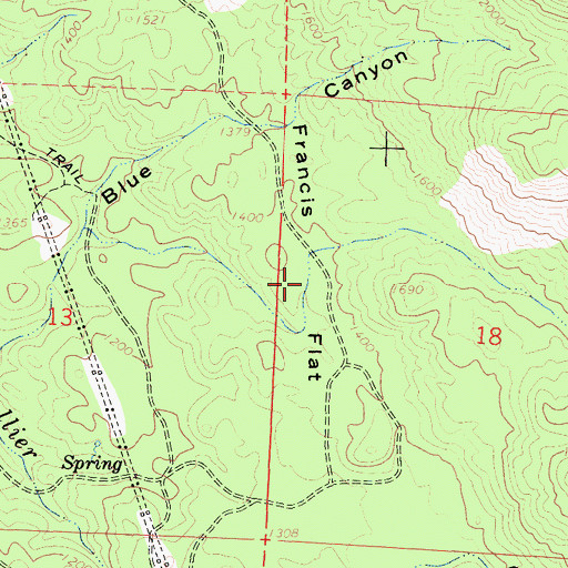 Topographic Map of Francis Flat, CA