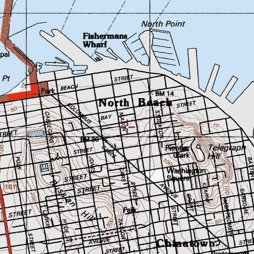 Topographic Map of Francisco Middle School, CA