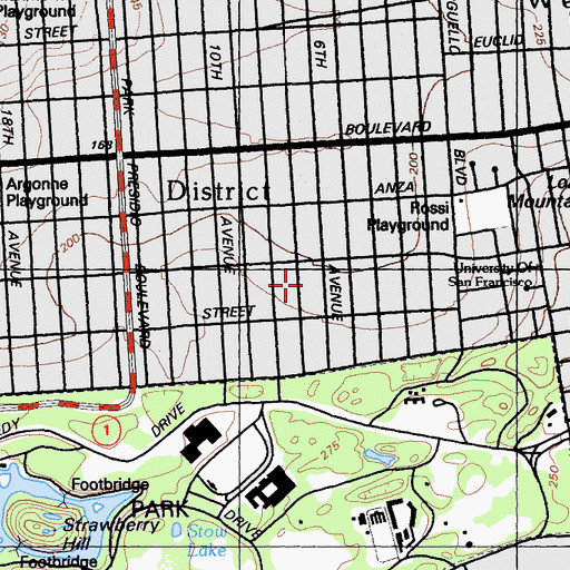 Topographic Map of Frank McCoppin Elementary School, CA