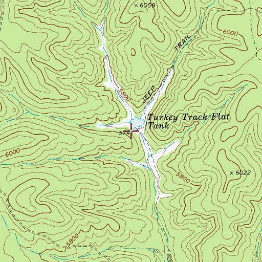Topographic Map of Turkey Track Flat Tank Dam, AZ