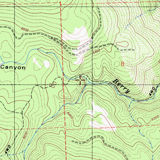 Topographic Map of Franklin Cabin, CA