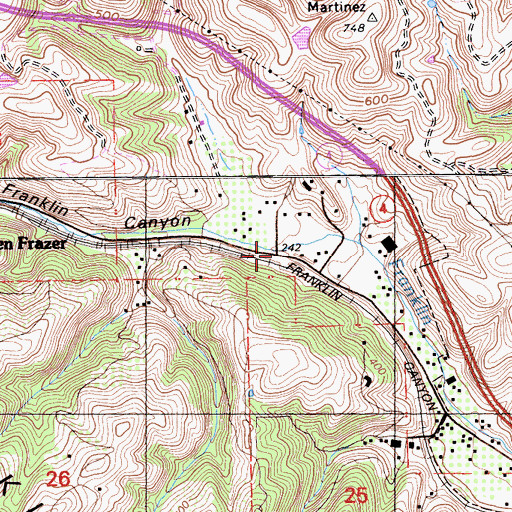 Topographic Map of Franklin Canyon, CA